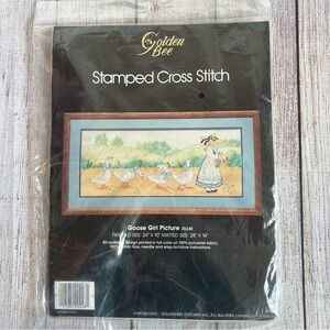 Golden Bee Goose Girl Cross Stitch